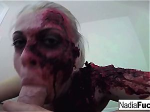nasty zombie gets her cram of sausage and jizz