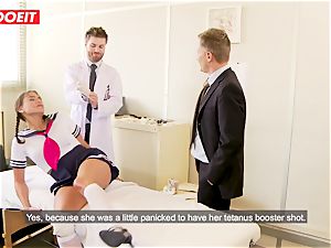 schoolgirl gets manhandled gonzo by instructor and physician